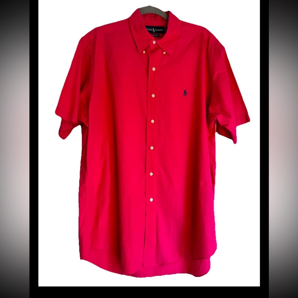 Polo by Ralph Lauren Men's Hot Pink Vintage Buttondown Shirt Sz L